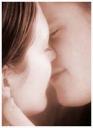 Couples kiss closeup face